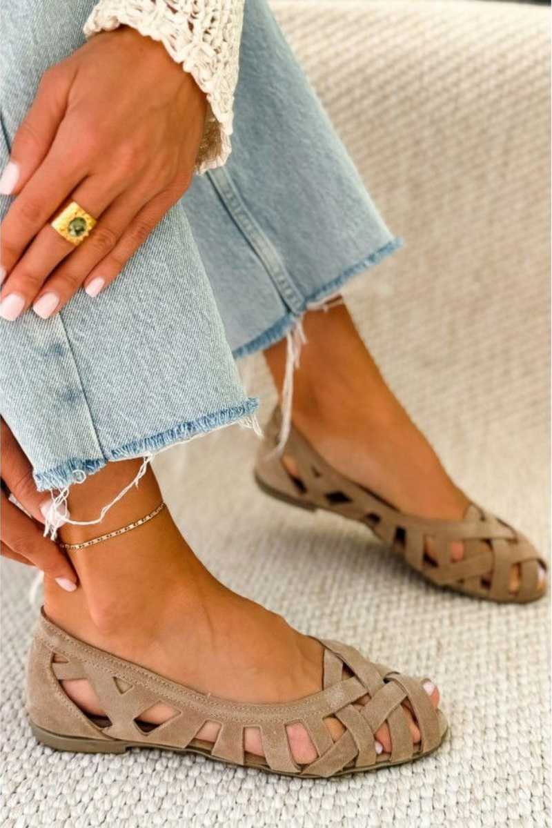 Woven Open-Toe Flat Sandals