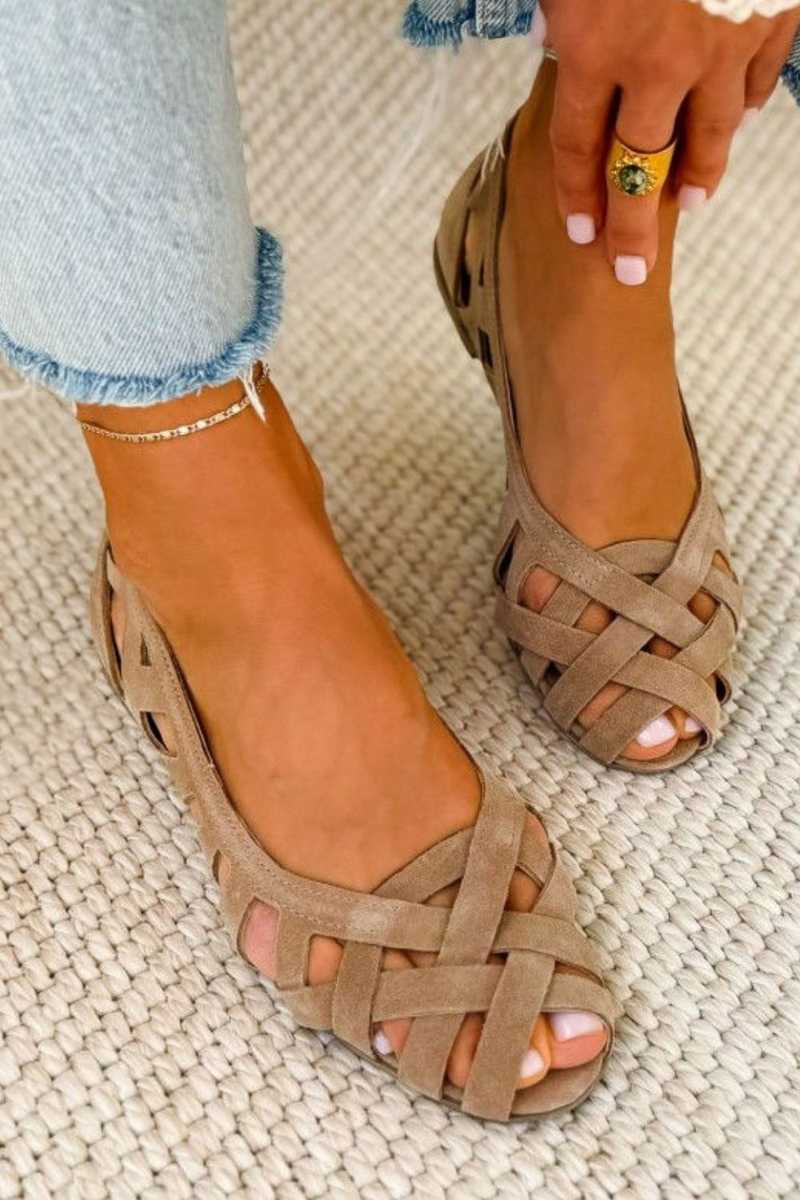 Woven Open-Toe Flat Sandals