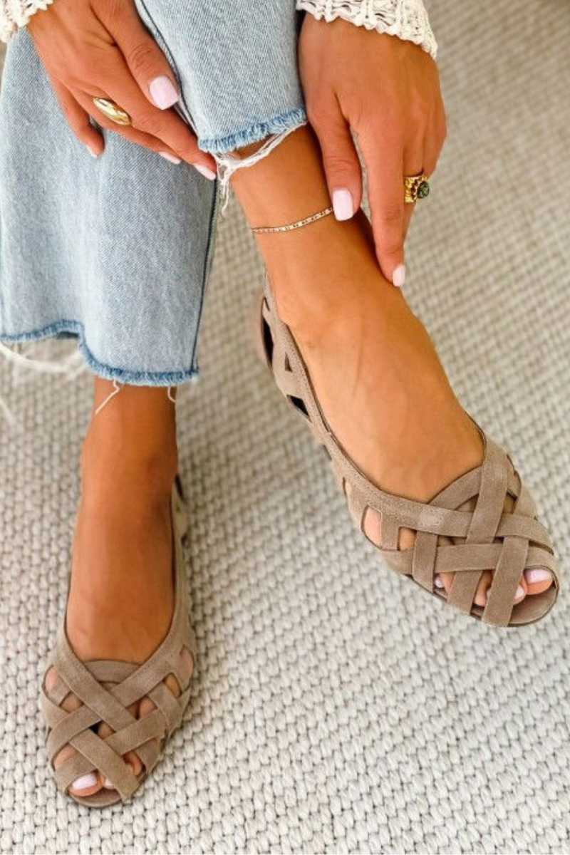 Woven Open-Toe Flat Sandals