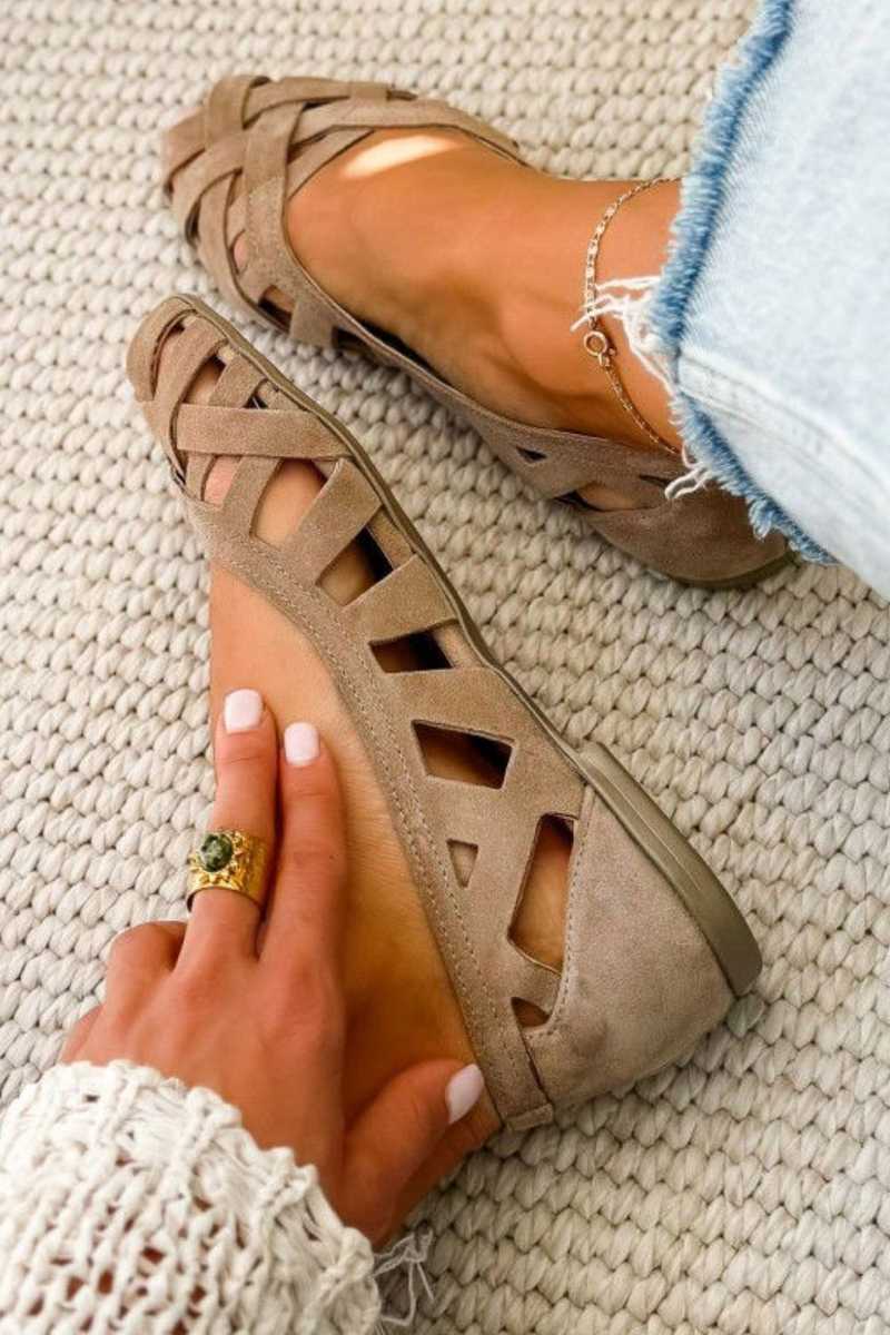 Woven Open-Toe Flat Sandals