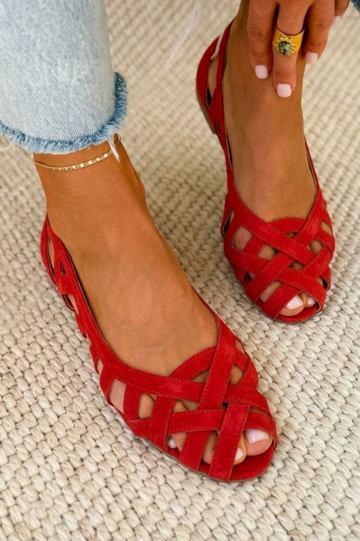 Woven Open-Toe Flat Sandals