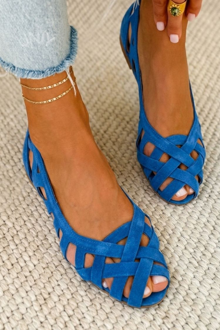 Woven Open-Toe Flat Sandals