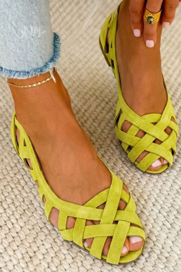 Woven Open-Toe Flat Sandals