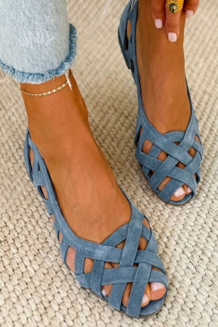 Woven Open-Toe Flat Sandals