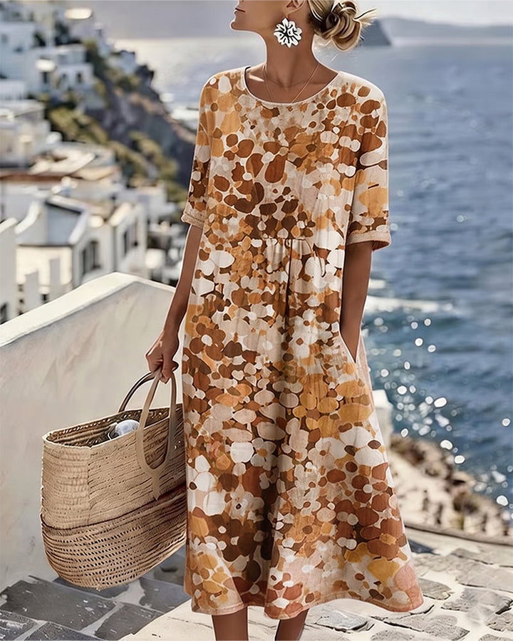 ELENA | ELEGANT FLORAL SUMMER MIDI DRESS