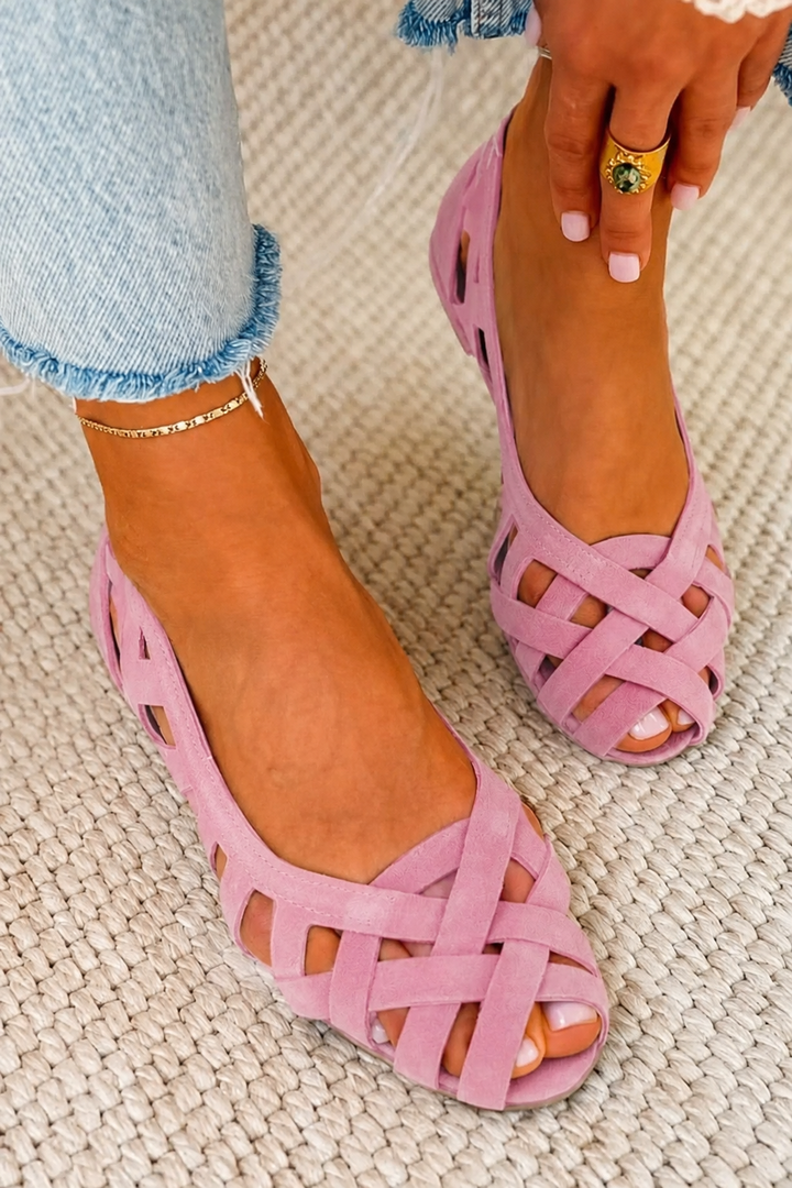 Woven Open-Toe Flat Sandals